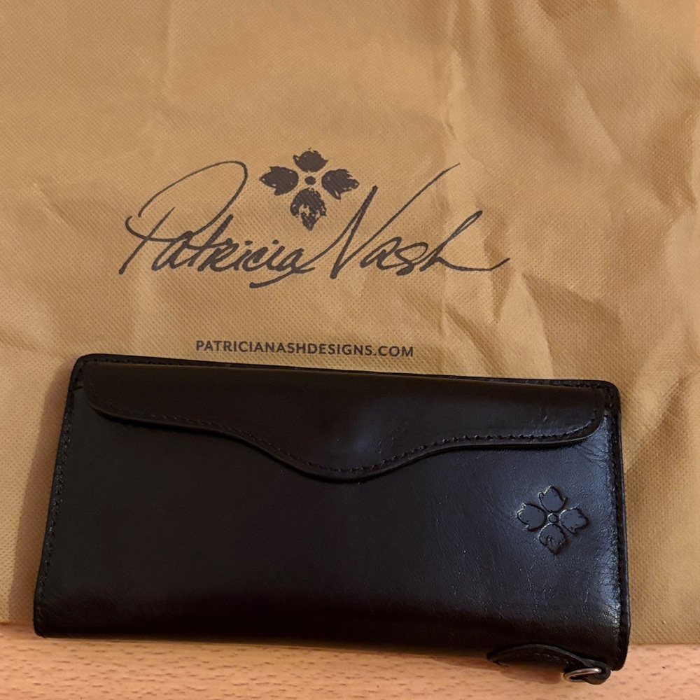 Patricia Nash Black Leather Wallet